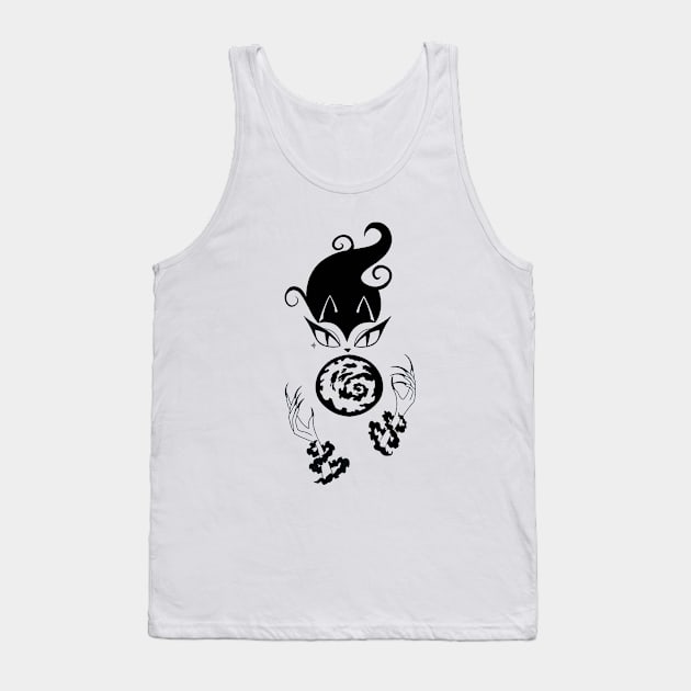 Witchy Kitty Crystal Ball Tank Top by BluVelvet